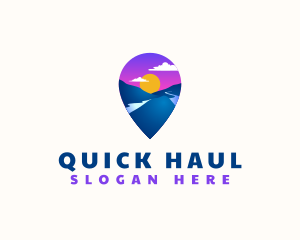 Mountain Location Pin logo design