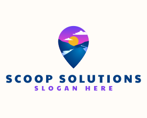 Mountain Location Pin logo design