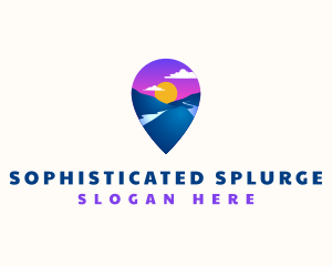 Mountain Location Pin logo design