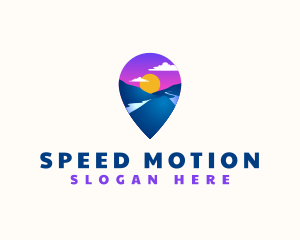 Mountain Location Pin logo design