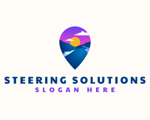 Mountain Location Pin logo design