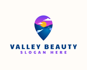 Mountain Location Pin logo design