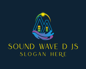 Sunset Mansion Waves logo design