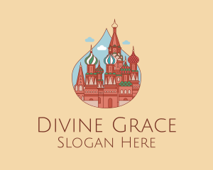 Russia Moscow Church  logo design