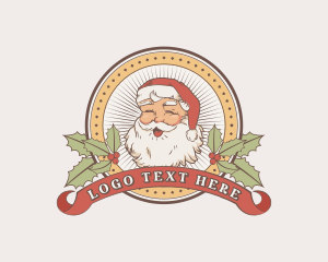 Retro Christmas Santa Claus Logo