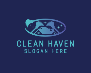 Home Cleaning Mop logo design