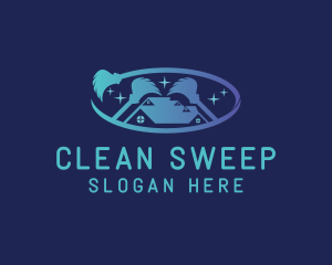 Home Cleaning Mop logo design