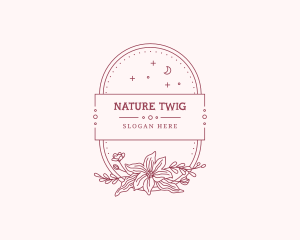 Oval Floral Garden Frame logo design