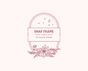 Oval Floral Garden Frame logo design