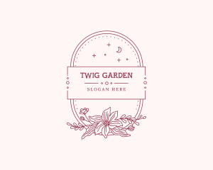 Oval Floral Garden Frame logo design