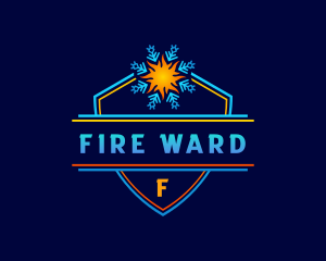 Snowflake Fire Refrigeration logo design