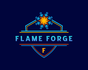 Snowflake Fire Refrigeration logo design