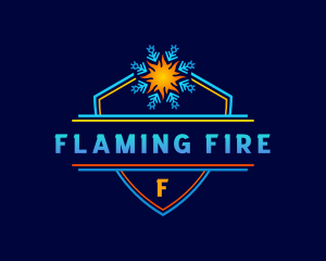 Snowflake Fire Refrigeration logo design