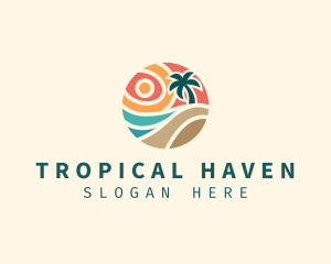 Tropical Summer Beach logo design