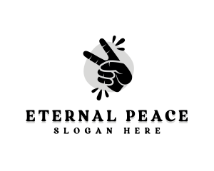 Hand Peace Sign logo design