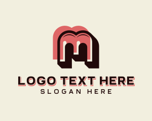 Retro Brand Letter M logo