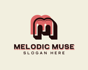 Retro Brand Letter M logo design