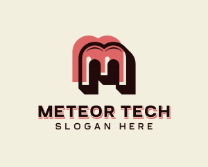 Retro Brand Letter M logo design