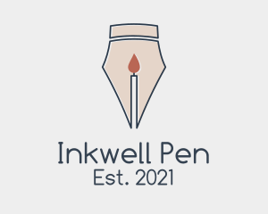 Candle Fountain Pen logo design