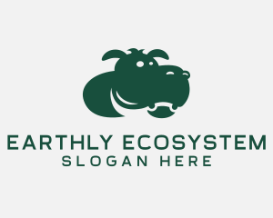 Wild Hippo Animal logo