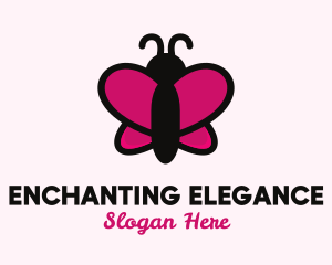 Cute Cartoon Butterfly logo design