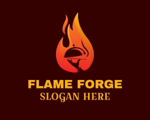 Gourmet Restaurant Flame logo design