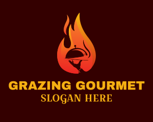 Gourmet Restaurant Flame logo design