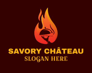 Gourmet Restaurant Flame logo design