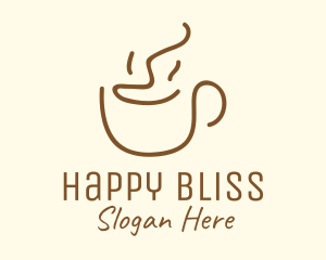 Simple Happy Coffee Mug logo design