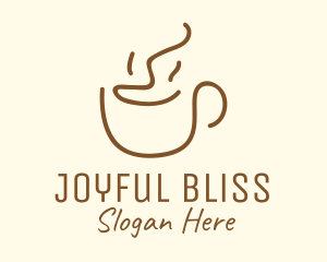 Simple Happy Coffee Mug logo design