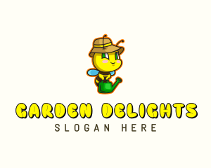 Gardener Bee Watering Can logo design