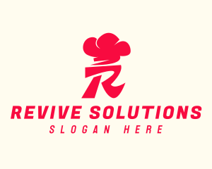 Red Chef Toque Letter R logo design