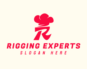 Red Chef Toque Letter R logo design