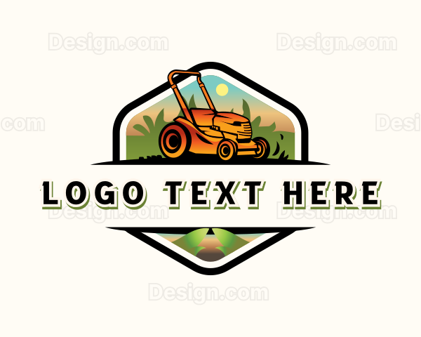 Lawn Mower Grass Logo