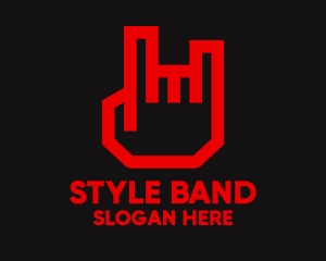 Red Rock Hand Band logo design