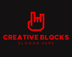 Red Rock Hand logo design