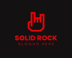 Red Rock Hand logo design