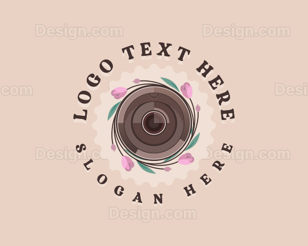 Camera Lens Flower Logo