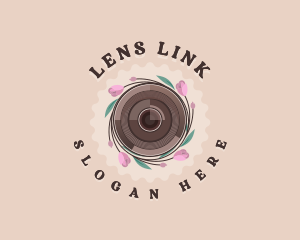 Camera Lens Flower logo design