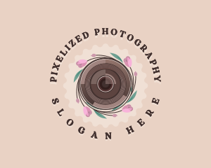 Camera Lens Flower logo design