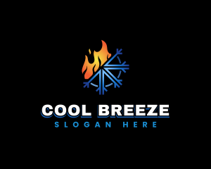 Heating Cooling HVAC logo design