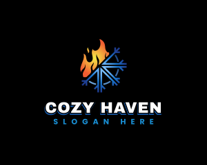 Heating Cooling HVAC logo design