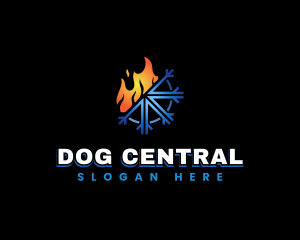 Heating Cooling HVAC logo design