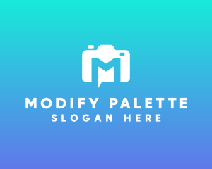 Modern Camera Chat logo design