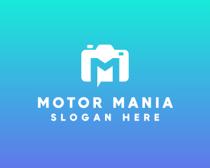 Modern Camera Chat logo design