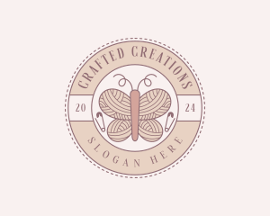 Butterfly Handcrafted Crochet logo design