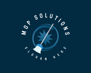 Janitorial Cleaning Mop logo design