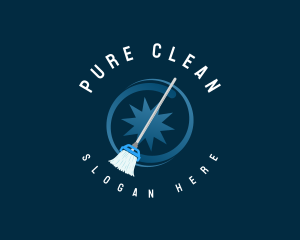 Janitorial Cleaning Mop logo design