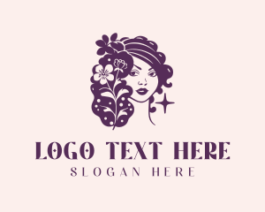 Curly Hair Lady Logo