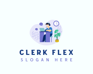 Working Employee Clerk logo design